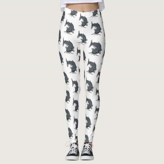 Katfish Cartoon Illustration Leggings (Vorderseite)