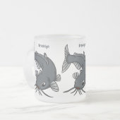 Katfish Cartoon Illustration Mattglastasse (Vorderseite Links)