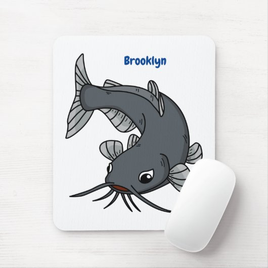 Katfish Cartoon Illustration Mousepad (Mit Mouse)