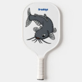 Katfish Cartoon Illustration Pickleball Schläger (Rückseite)