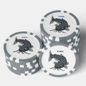 Katfish Cartoon Illustration Pokerchips (Stapel)