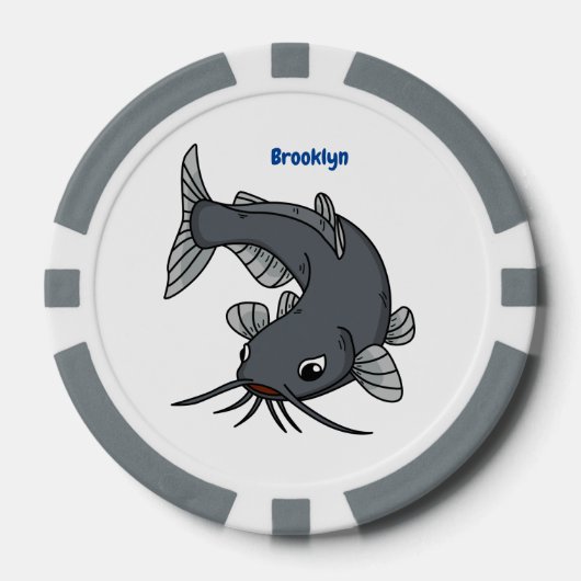 Katfish Cartoon Illustration Pokerchips (Vorderseite)