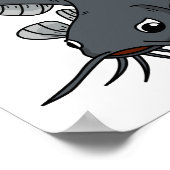 Katfish Cartoon Illustration Poster (Ecke)