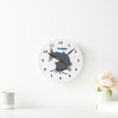 Katfish Cartoon Illustration Runde Wanduhr (Zuhause)
