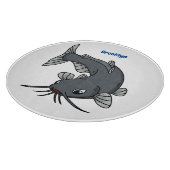Katfish Cartoon Illustration Schneidebrett (Ecke)