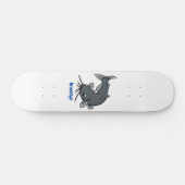 Katfish Cartoon Illustration Skateboard (Horizontal)
