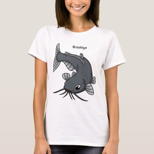 Katfish Cartoon Illustration T-Shirt (Vorderseite)