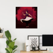 Kathak Dancer - eine Solo-Performance in Vector Poster (Heimbüro)