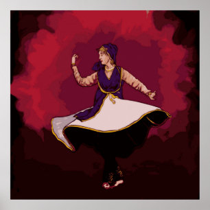 Kathak Dancer - eine Solo-Performance in Vector Poster