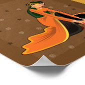 Kathak Dancer Vintag und modern Poster (Ecke)