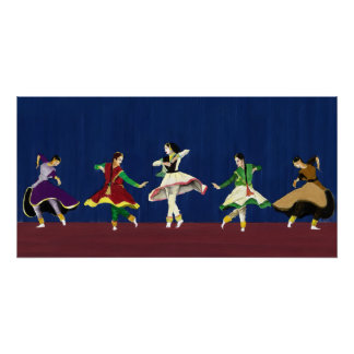 Kathak-Tänzer Miniaturdruck Poster