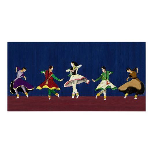 Kathak-Tänzer Miniaturdruck Poster (Vorderseite)