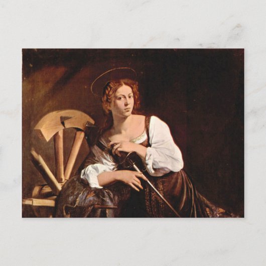 Katharina von Alexandria von Caravaggio Postkarte (Vorderseite)