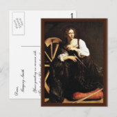 Katharina von Alexandria von Michelangelo Merisi Postkarte (Vorne/Hinten)