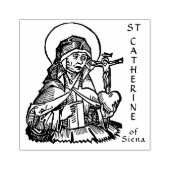 Katharina von Siena mit Crucifix-Topped Herz Gummistempel (Prägung)