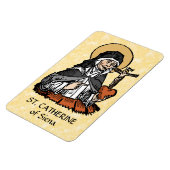 Katharina von Siena mit Crucifix-Topped Herz Magnet (Linke Seite)