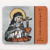 Katharina von Siena mit Crucifix-Topped Herz Mousepad (Vorne)