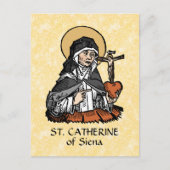 Katharina von Siena mit Crucifix-Topped Herz Postkarte (Vorderseite)
