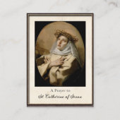 Katharina von Siena, römisch-katholische Gebetskar Platzkarte (Vorderseite)