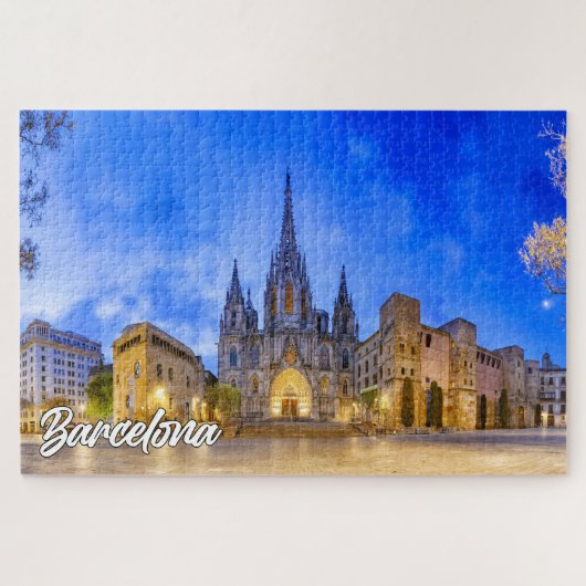 Kathedrale Barcelona, Barcelona, Spanien Puzzle (Horizontal)