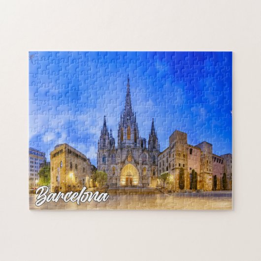 Kathedrale Barcelona, Barcelona, Spanien Puzzle (Horizontal)
