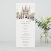 Kathedrale Barcelona Spanien Hochzeitsprogramm Einladung (Stehend Vorderseite)