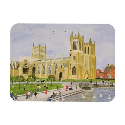 Kathedrale Bristol und Uni Grün 1989 Magnet (Horizontal)