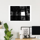 Kathedrale der Träume II (Schwarz und Weiß) Poster (Heimbüro)