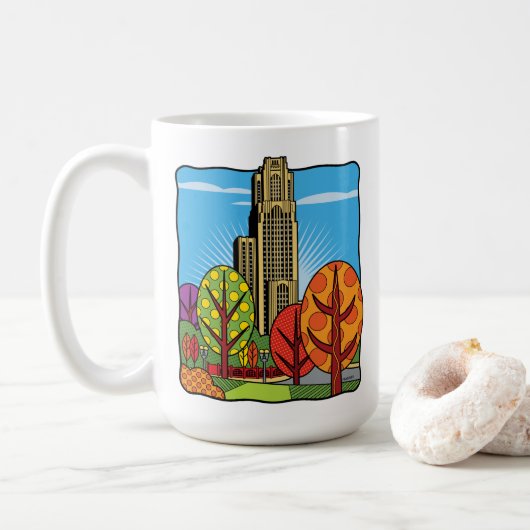 Kathedrale des Lernens Pittsburgh Kaffeetasse (Mit Donut)