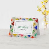 Kathedrale Fensterquiltmuster zum Geburtstag Karte (Gelbe Blume)