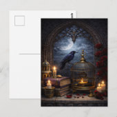 Kathedrale Gothic-Wandkunst – Stillleben mit Rabe Postkarte (Vorne/Hinten)
