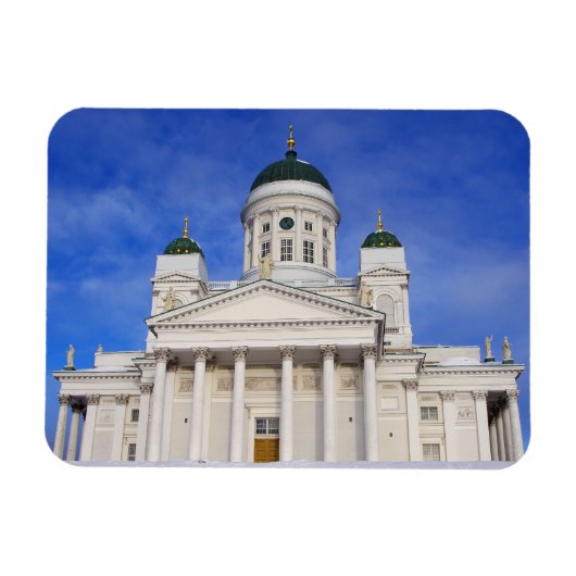 Kathedrale Helsinki im Winter Schnee Magnet (Horizontal)