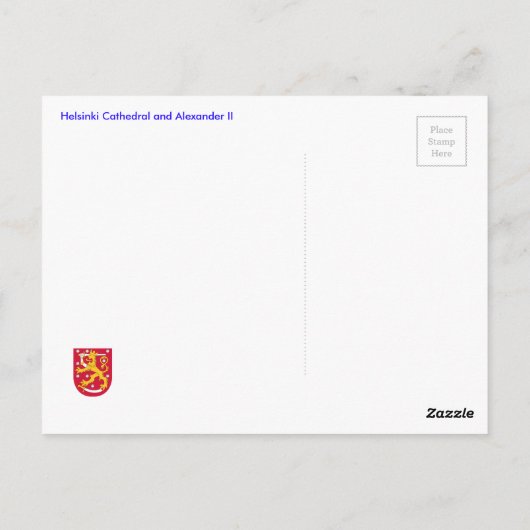 Kathedrale Helsinki und Alexander II Postkarte (Rückseite)