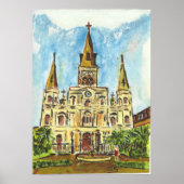 Kathedrale, Jackson Square, New Orleans Poster (Vorne)