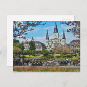 Kathedrale, Jackson Square, New Orleans Poster Postkarte (Vorne/Hinten)