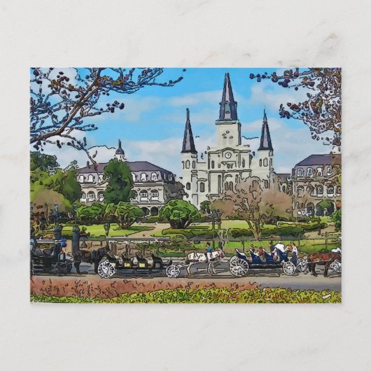 Kathedrale, Jackson Square, New Orleans Poster Postkarte (Vorderseite)