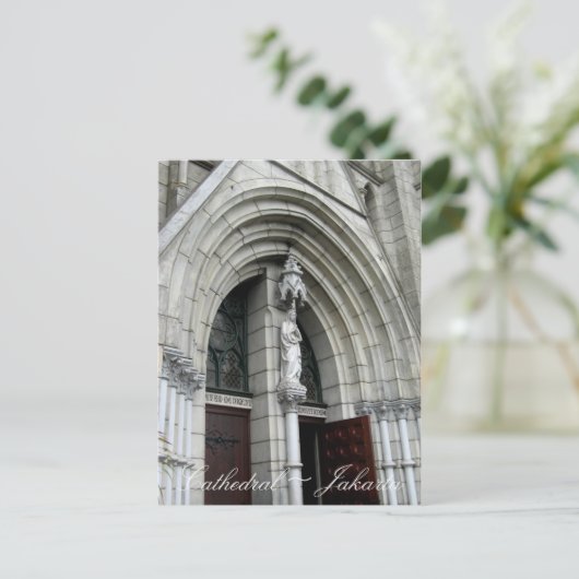 Kathedrale Kirche Jakarta Indonesien Postkarte (Stehend Vorderseite)