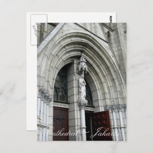 Kathedrale Kirche Jakarta Indonesien Postkarte (Vorne/Hinten)