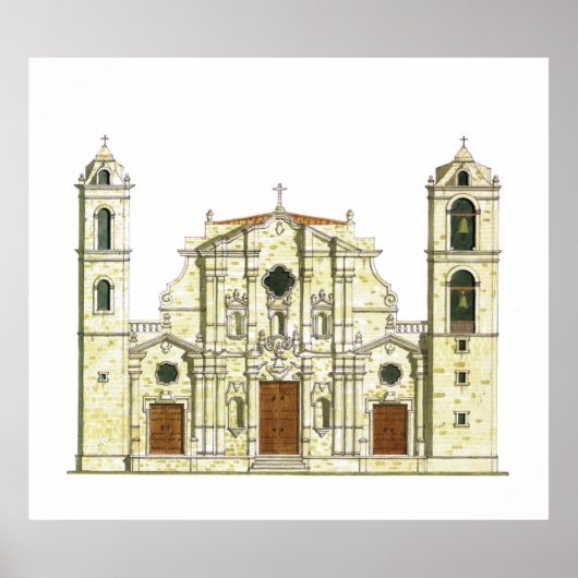 Kathedrale La Habana. Kuba Poster (Vorne)