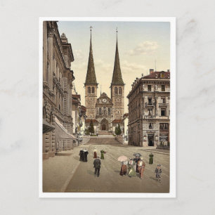 Kathedrale, Luzern, Schweiz Vintag Fotografie Postkarte