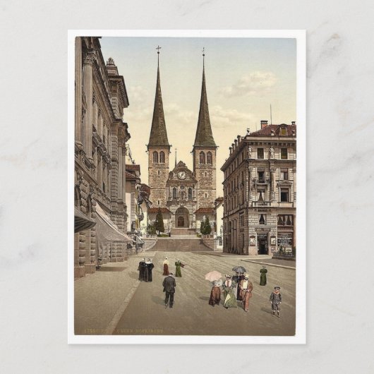 Kathedrale, Luzern, Schweiz Vintag Fotografie Postkarte (Vorderseite)