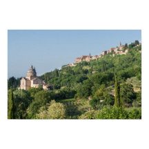 Kathedrale Montepulciano und Stadtplakat