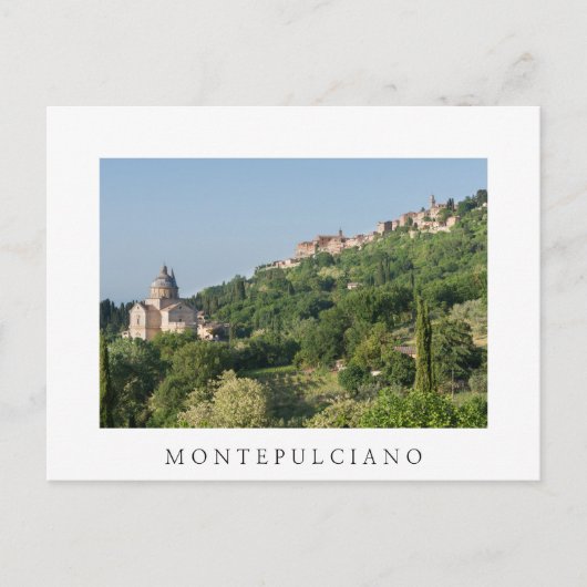 Kathedrale Montepulciano und weiße Postkarte (Vorderseite)