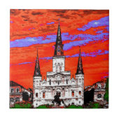 Kathedrale, New Orleans, fauvistische Farben Fliese (Vorderseite)