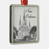 Kathedrale New Orleans St. Louis Silbernes Ornament (Rechts)