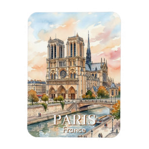 Kathedrale Notre Dame de Paris Aquarell Reise Magnet