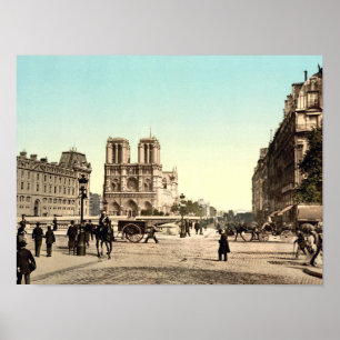 Kathedrale Notre Dame, Paris, Frankreich, Vintag Poster