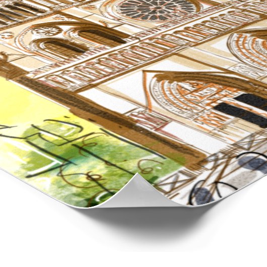 Kathedrale Paris Notre Dame Poster (Ecke)