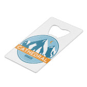 Kathedrale Range California Geldbeutel Flaschenöffner (Rückseite Schrägansicht)