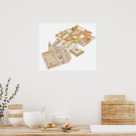 Kathedrale Reales Alcazares Archivo de Indias. Poster (Küche)